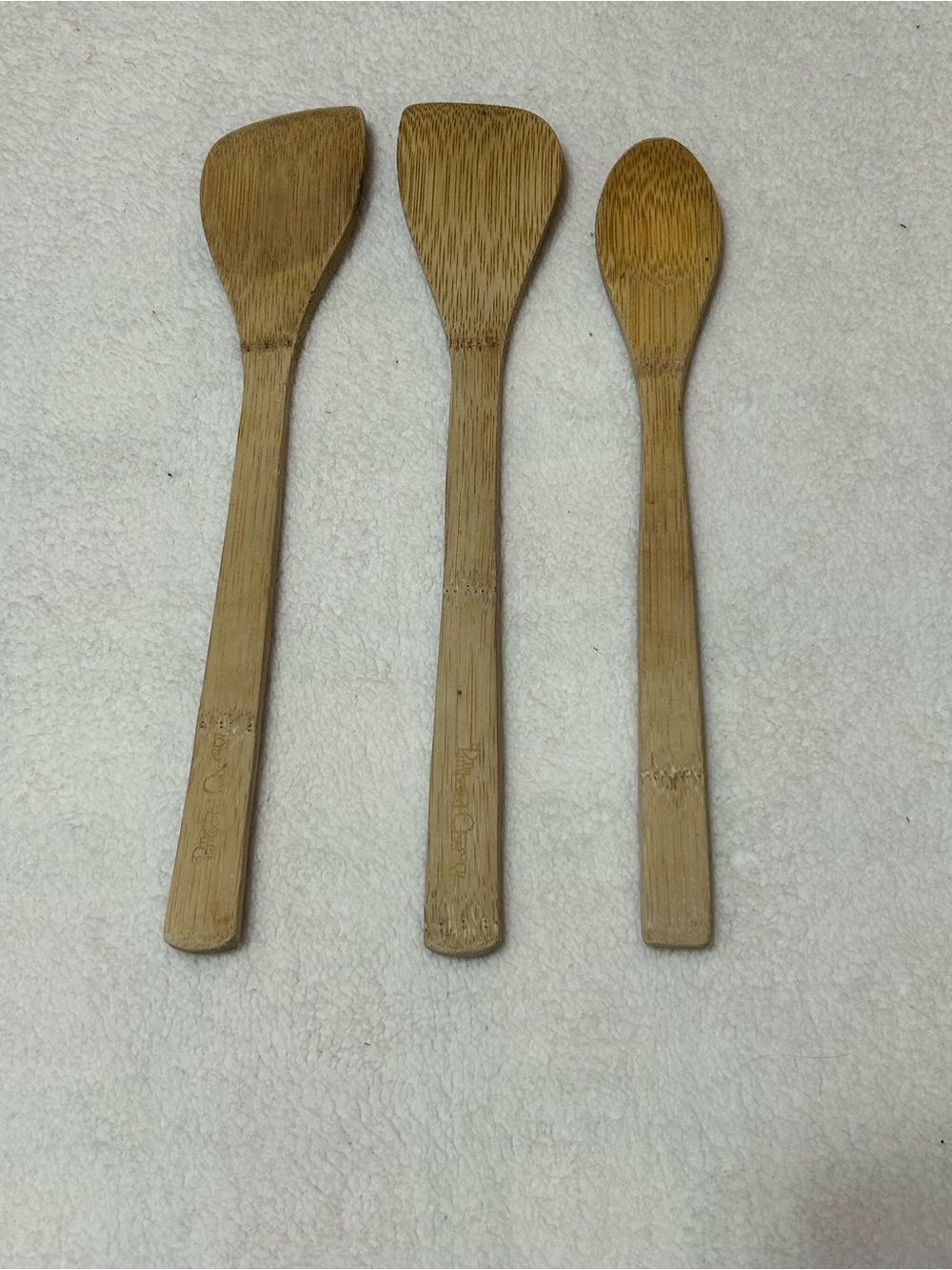 The Pampered Chef Bamboo Spoon and Spatula Trio - Natural Brown